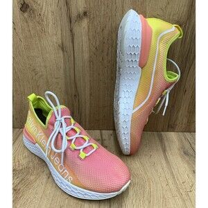 Calvin Klein Womens Amory Sneakers Shoes  Pink Yellow Orange Ombre Size 10 M